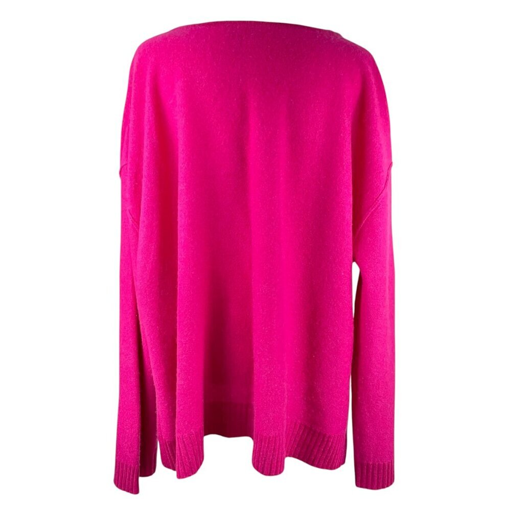 Pilcro 100% Cashmere Pink Oversized Split Neck Sweater Large Soft Luxe - Picture 4 of 11